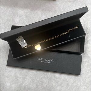 10K YELLOW GOLD HEART DROP BRACELET